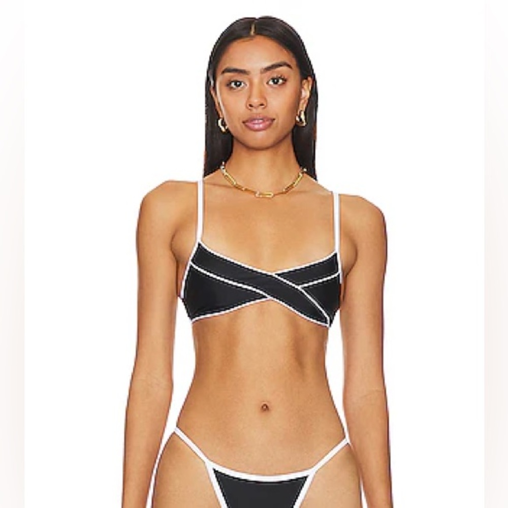 Gianna Bikini Top in Black & White